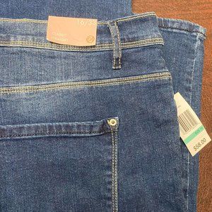 Curve Appeal Classic Straight Jeans 26.5" Inseam Stretch Blue Women's Size 16 33